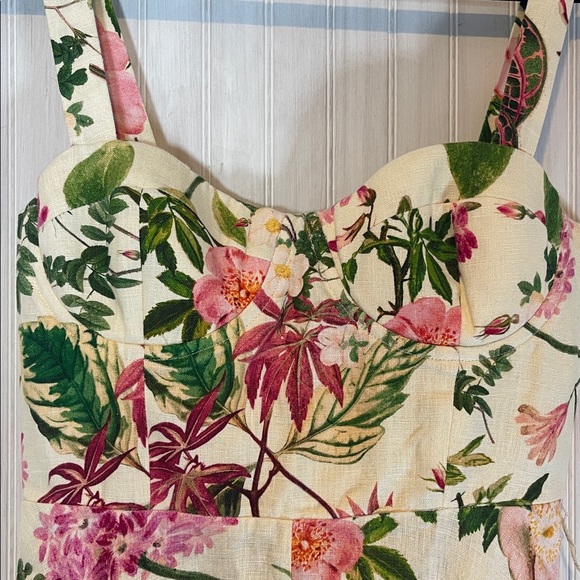 Cara Cara Pink Floral Midi Dress with Belt - Picture 4 of 7